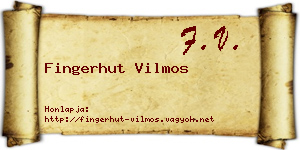 Fingerhut Vilmos névjegykártya